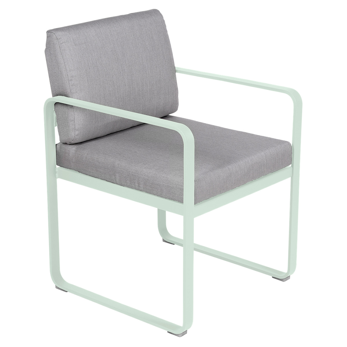 Fauteuil repas BELLEVIE Fermob menthe glaciale-gris flanelle