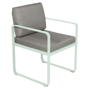 Fauteuil repas BELLEVIE Fermob menthe glaciale-taupe grisé