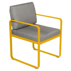 Fauteuil repas BELLEVIE Fermob miel NEW-taupe grisé