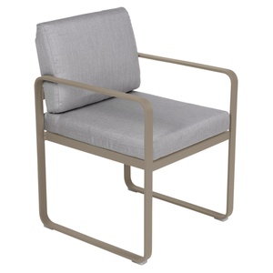Fauteuil repas BELLEVIE Fermob muscade-gris flanelle