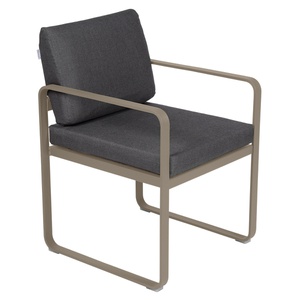 Fauteuil repas BELLEVIE Fermob muscade-gris graphite