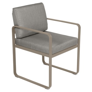 Fauteuil repas BELLEVIE Fermob muscade-taupe grisé