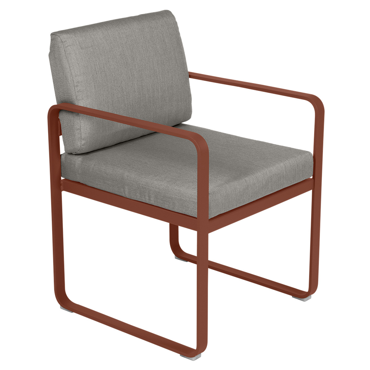 Fauteuil repas BELLEVIE Fermob ocre rouge-taupe grisé