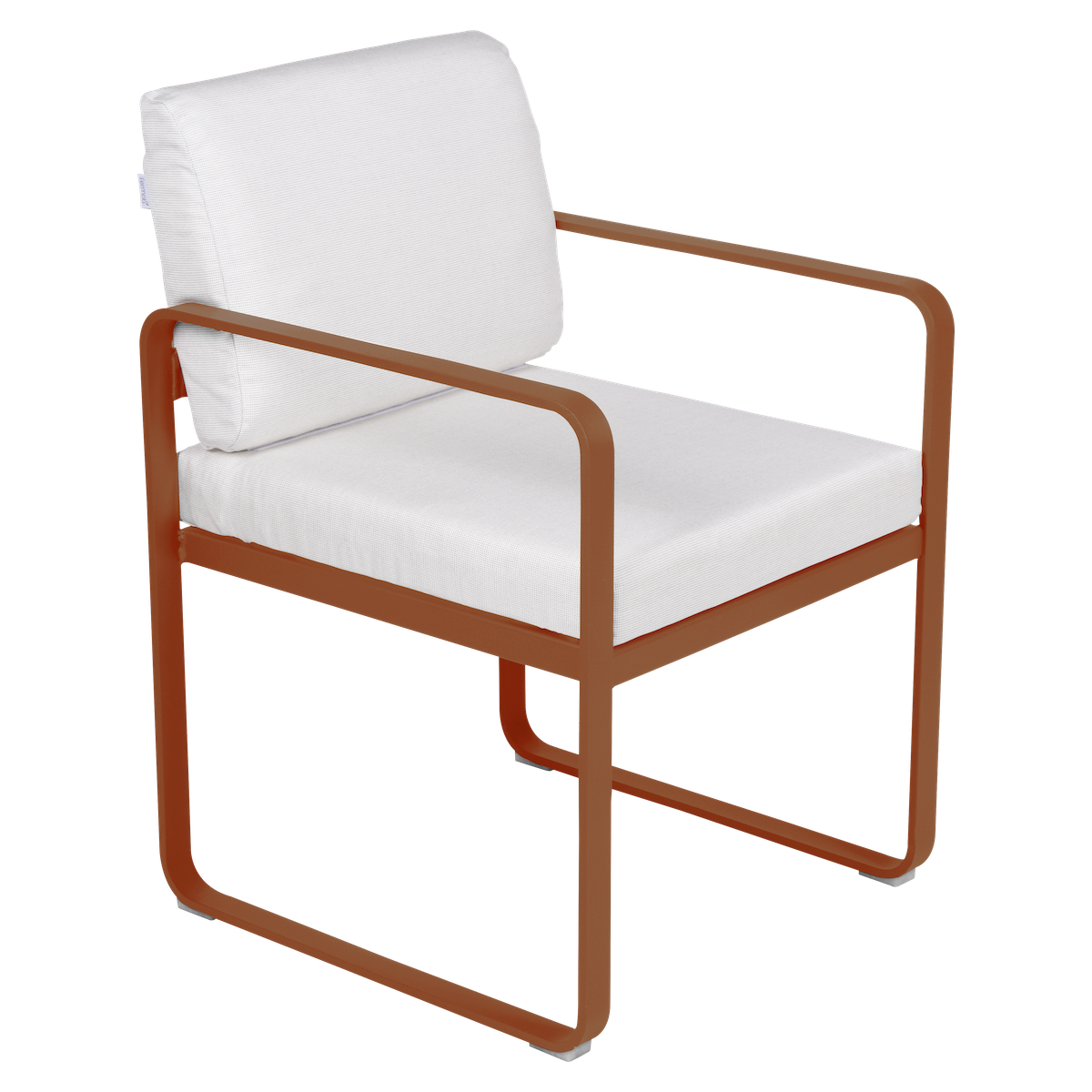 Fauteuil repas BELLEVIE Fermob orange confite-blanc grisé