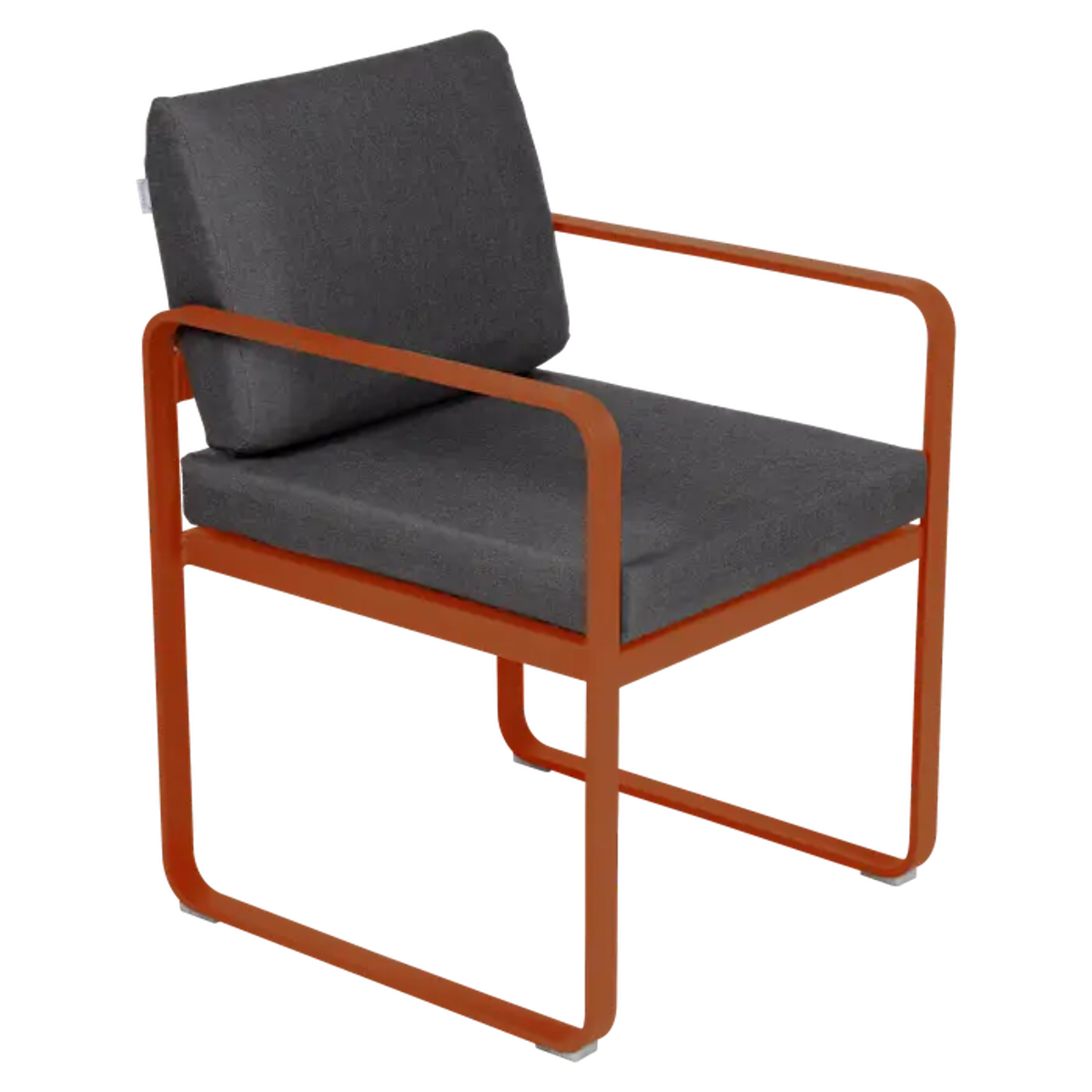 Fauteuil repas BELLEVIE Fermob orange confite-gris graphite