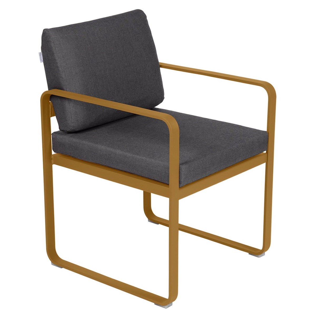 Fauteuil repas BELLEVIE Fermob pain d'épices-gris graphite