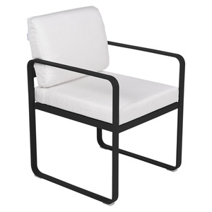 Fauteuil repas BELLEVIE Fermob réglisse-blanc grisé