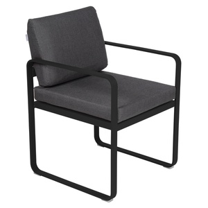 Fauteuil repas BELLEVIE Fermob réglisse-gris graphite