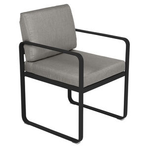 Fauteuil repas BELLEVIE Fermob réglisse-taupe grisé