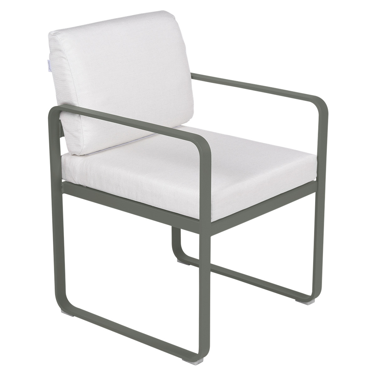 Fauteuil repas BELLEVIE Fermob romarin-blanc grisé