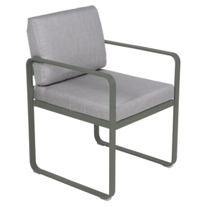 Fauteuil repas BELLEVIE Fermob romarin-gris flanelle
