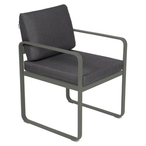 Fauteuil repas BELLEVIE Fermob romarin-gris graphite