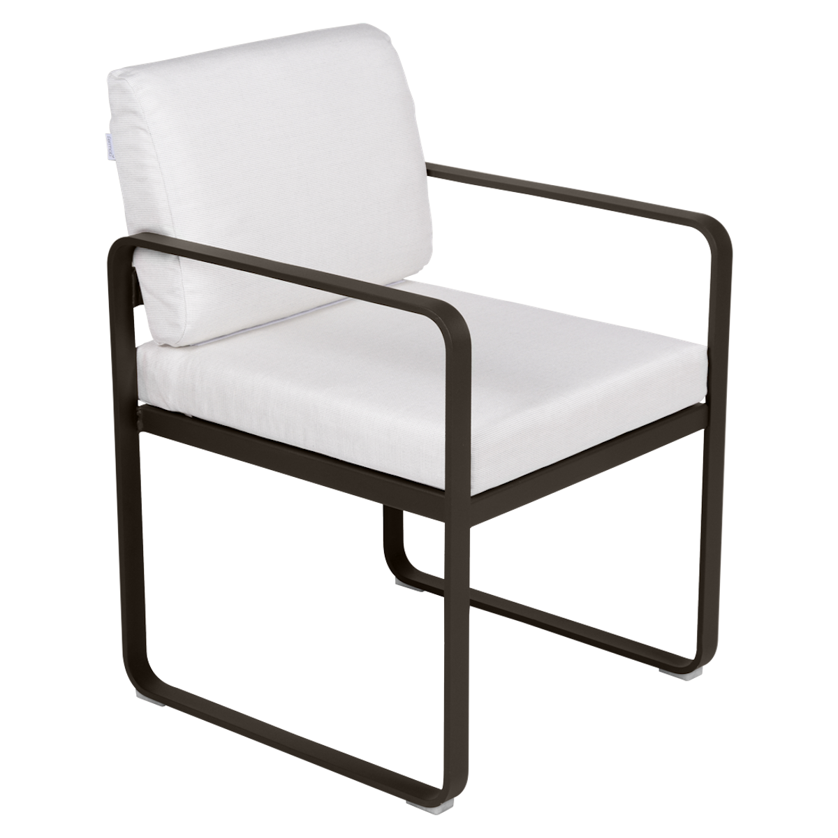 Fauteuil repas BELLEVIE Fermob tonka-blanc grisé