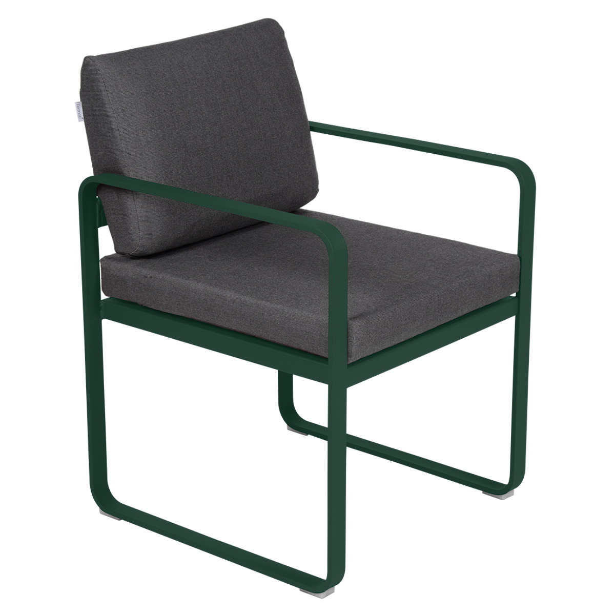 Fauteuil repas BELLEVIE Fermob vert cèdre-gris graphite