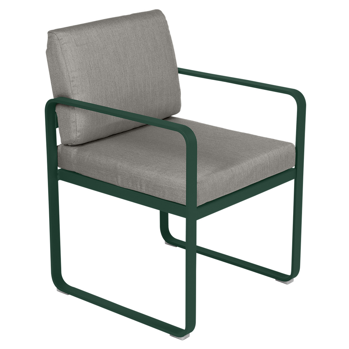 Fauteuil repas BELLEVIE Fermob vert cèdre-taupe grisé