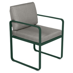 Fauteuil repas BELLEVIE Fermob vert cèdre-taupe grisé