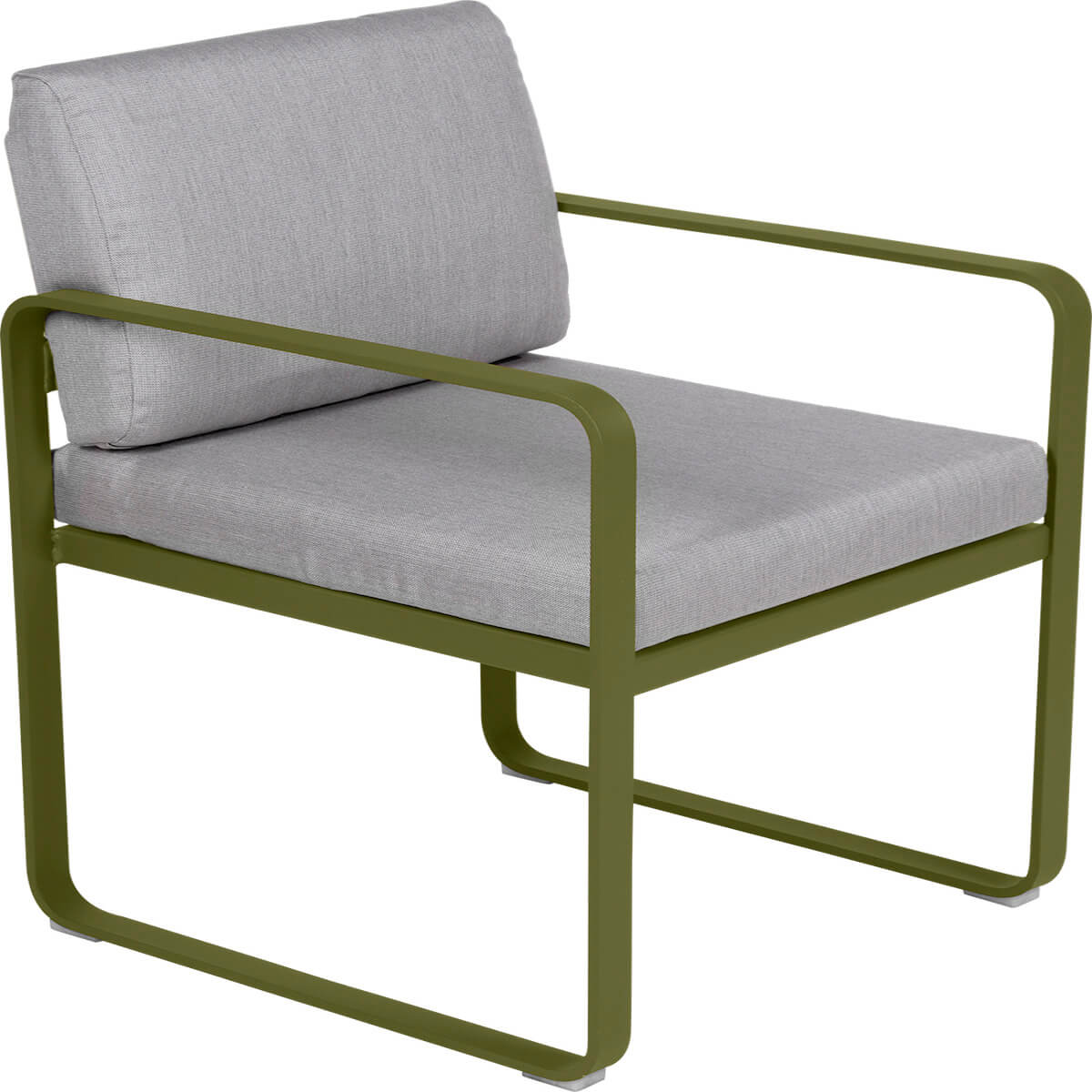 Fauteuil repas BELLEVIE Fermob vert pesto-gris flanelle