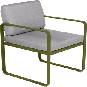 Fauteuil repas BELLEVIE Fermob vert pesto-gris flanelle