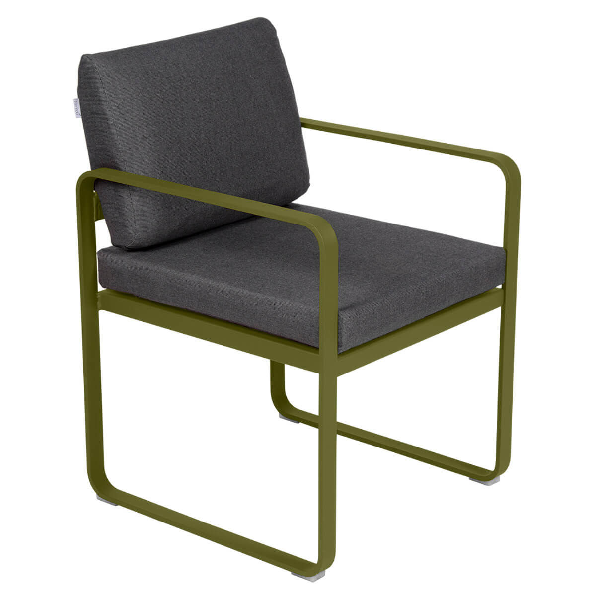 Fauteuil repas BELLEVIE Fermob vert pesto-gris graphite