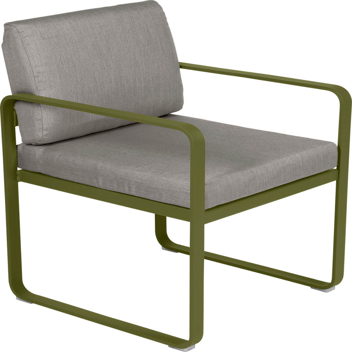 Fauteuil repas BELLEVIE Fermob vert pesto-taupe grisé