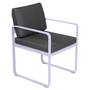 Fauteuil repas BELLEVIES Fermob guimauve-gris graphite 