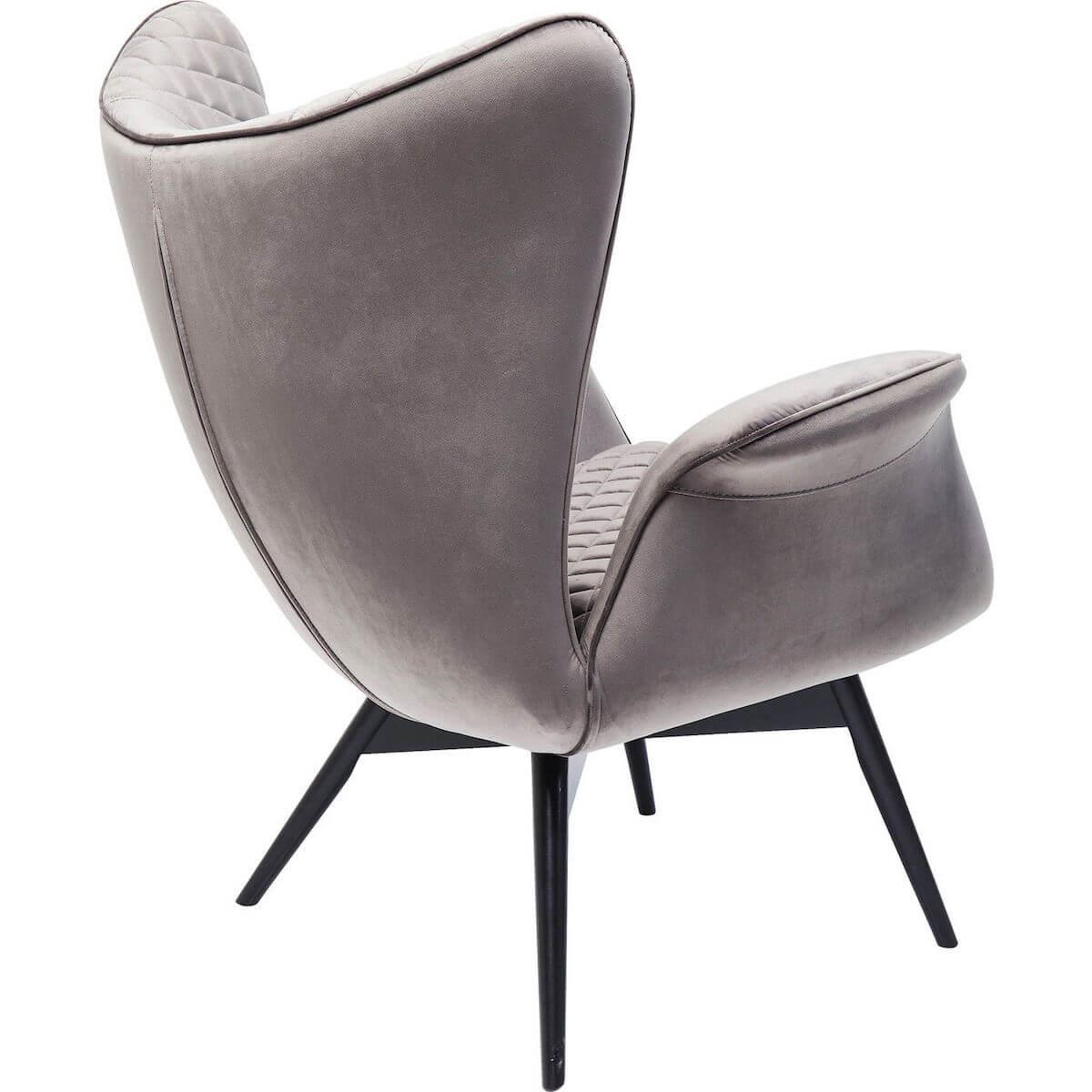 Fauteuil TUDOR VELVET Kare Design gris argenté