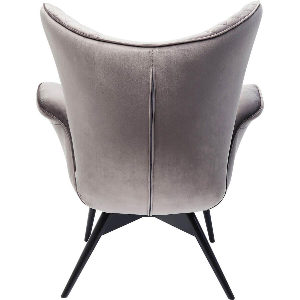 Fauteuil TUDOR VELVET Kare Design gris argenté