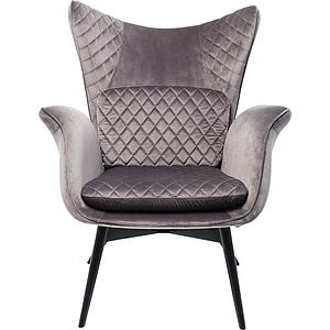 Fauteuil TUDOR VELVET Kare Design gris argenté