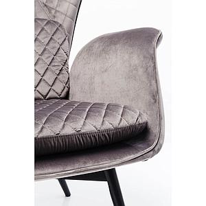 Fauteuil TUDOR VELVET Kare Design gris argenté