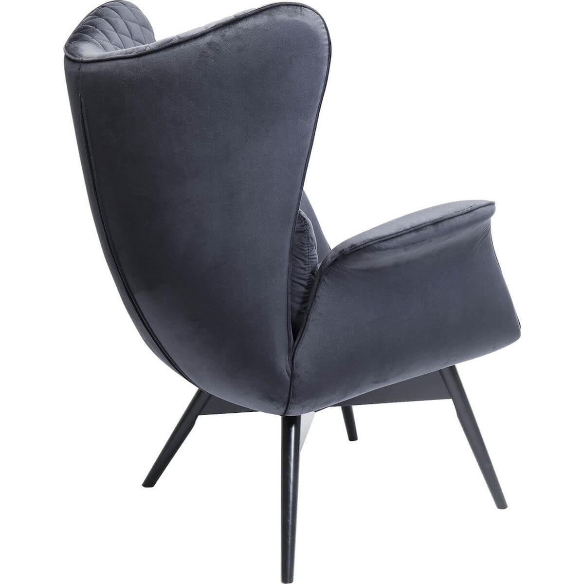 Fauteuil TUDOR VELVET Kare Design noir