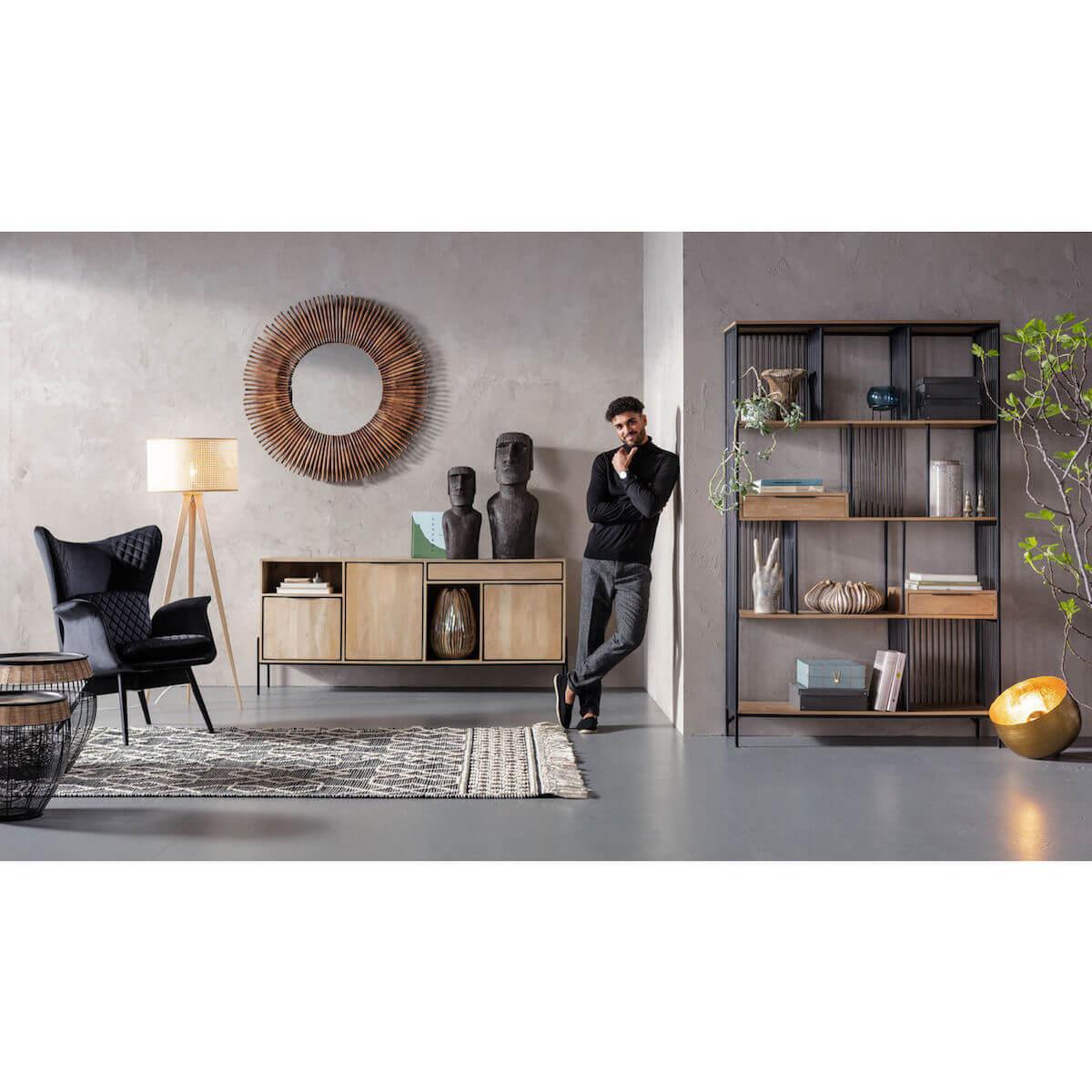 Fauteuil TUDOR VELVET Kare Design noir