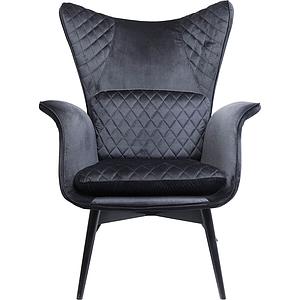 Fauteuil TUDOR VELVET Kare Design noir