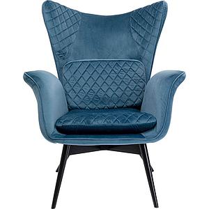 Fauteuil TUDOR VELVET Kare Design petrol