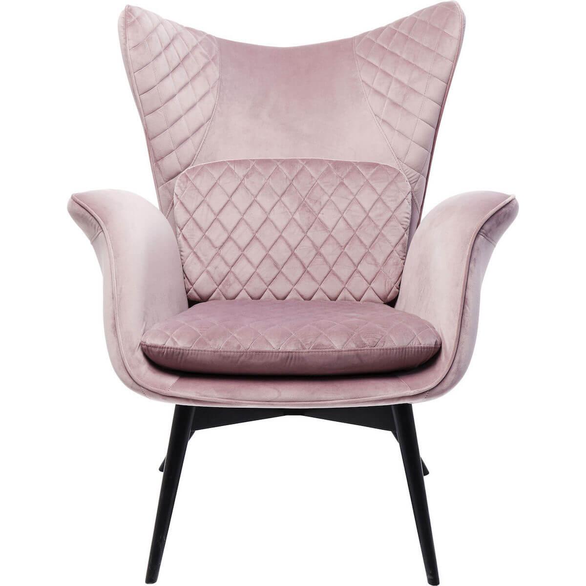 Fauteuil TUDOR VELVET Kare Design rose