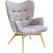 Fauteuil VICKY Kare Design gris-pieds chêne