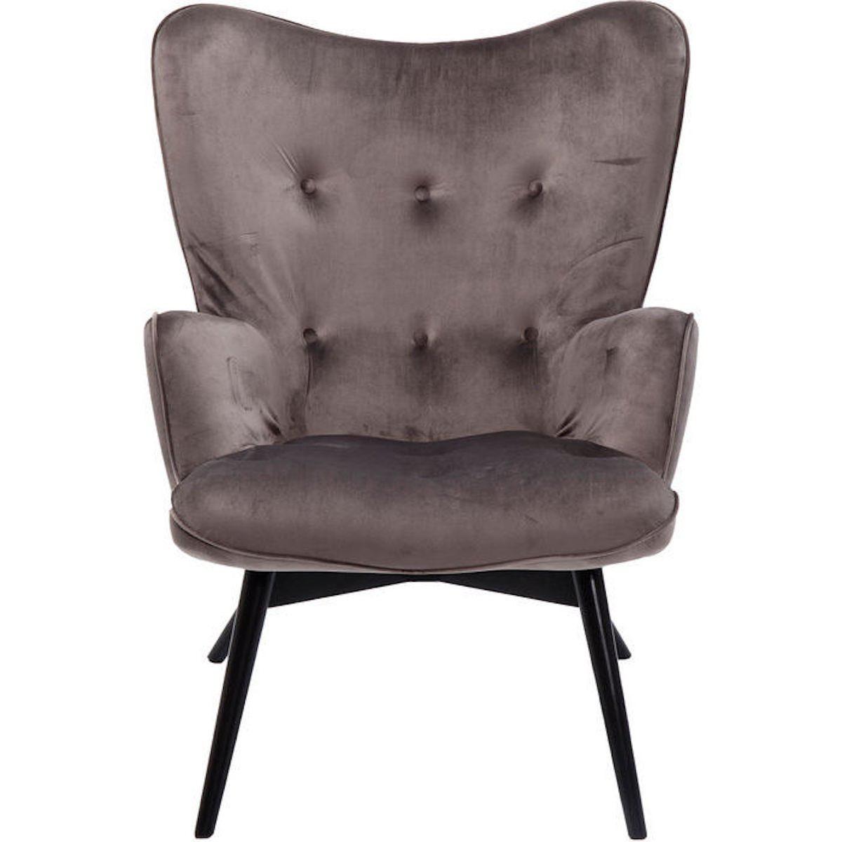 Fauteuil VICKY Kare Design velours gris