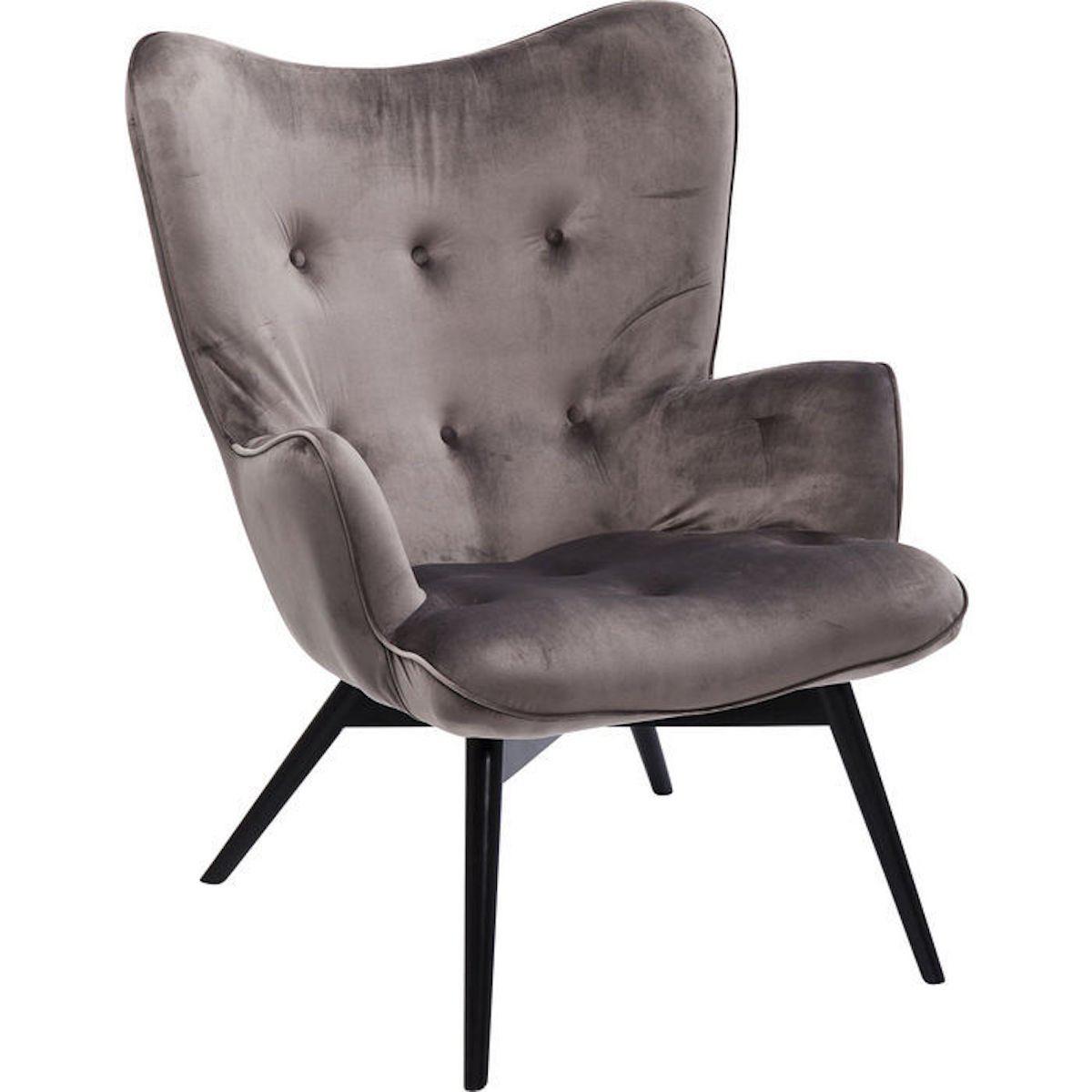 Fauteuil VICKY Kare Design velours gris