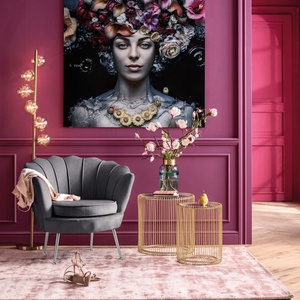 Fauteuil WATER LILY Kare Design doré gris