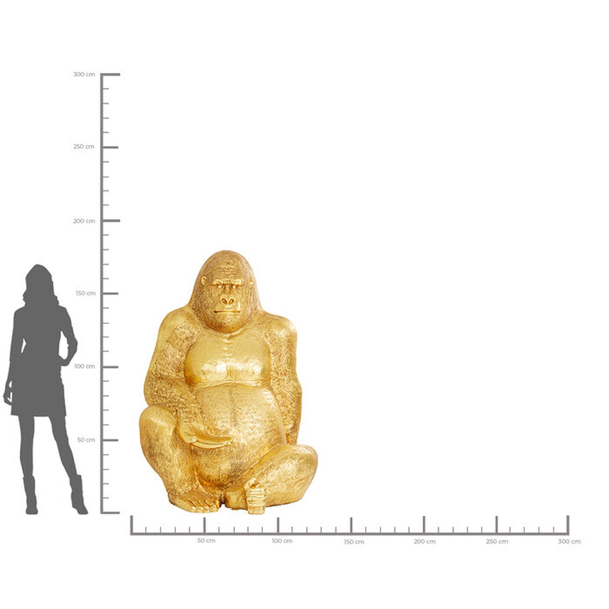 Figurine décorative 180cm GORILLA XL Kare Design doré