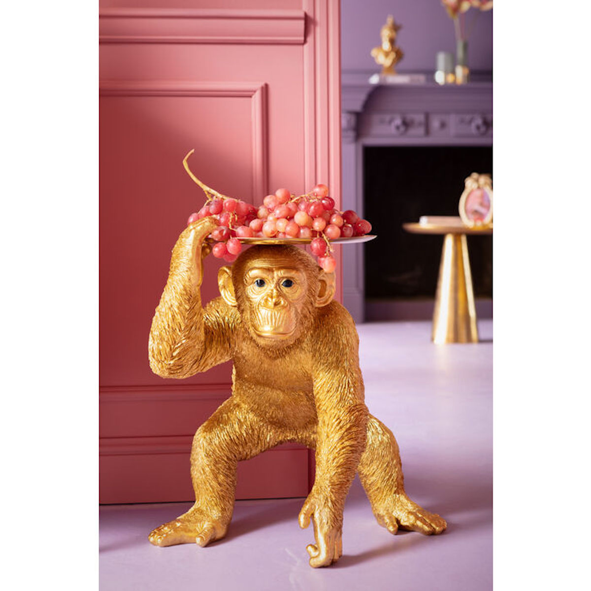 Figurine décorative 52cm BUTLER PLAYING CHIMP Kare Design doré