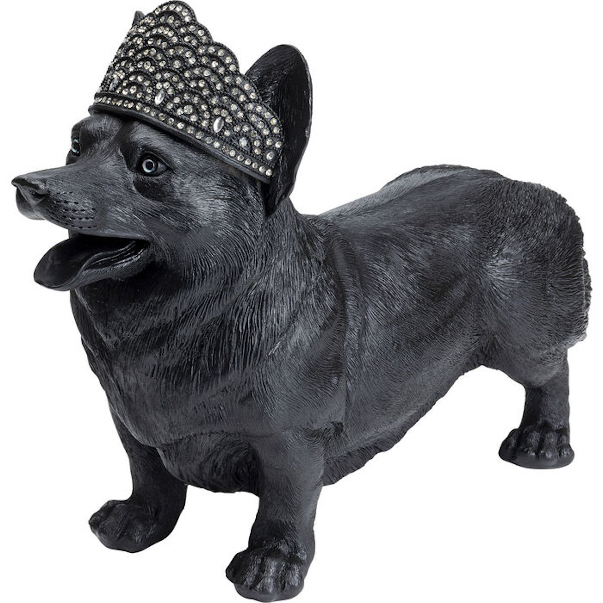 Figurine décorative 52cm ROYAL STANDING CORGI Kare Design noir