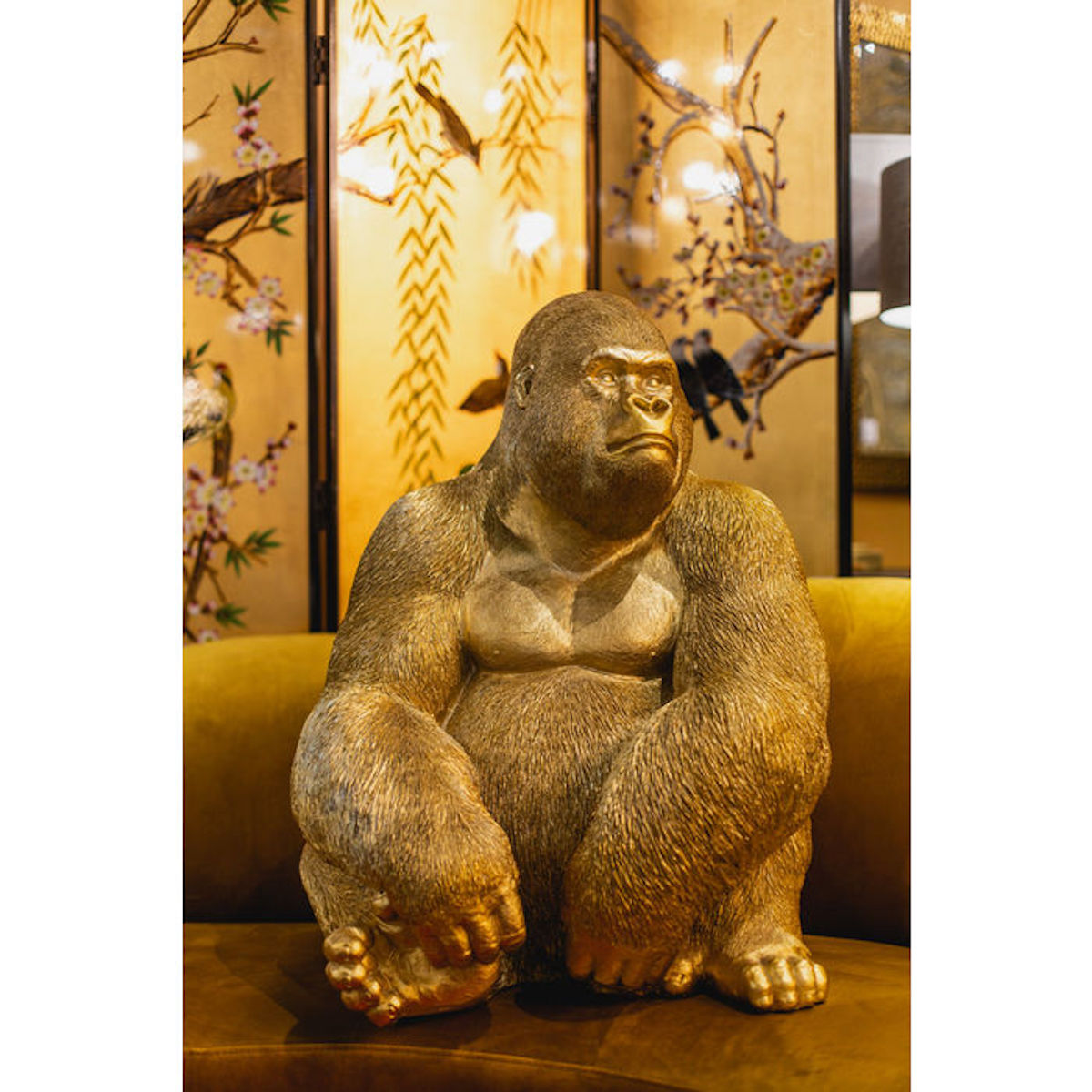 Figurine décorative 76cm MONKEY GORILLA XL Kare Design doré