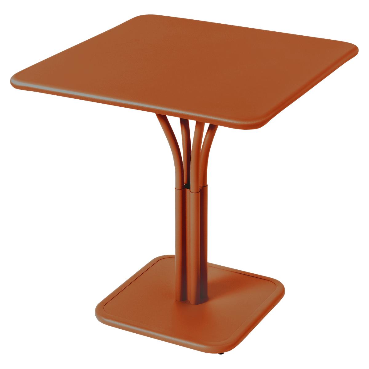 Guéridon 71x71cm plateau plein LUXEMBOURG Fermob orange confite