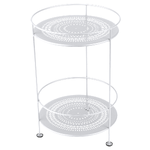 Guéridon  GUINGUETTE Fermob double plateau perforé blanc coton