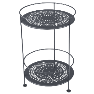 Guéridon  GUINGUETTE Fermob double plateau perforé carbone