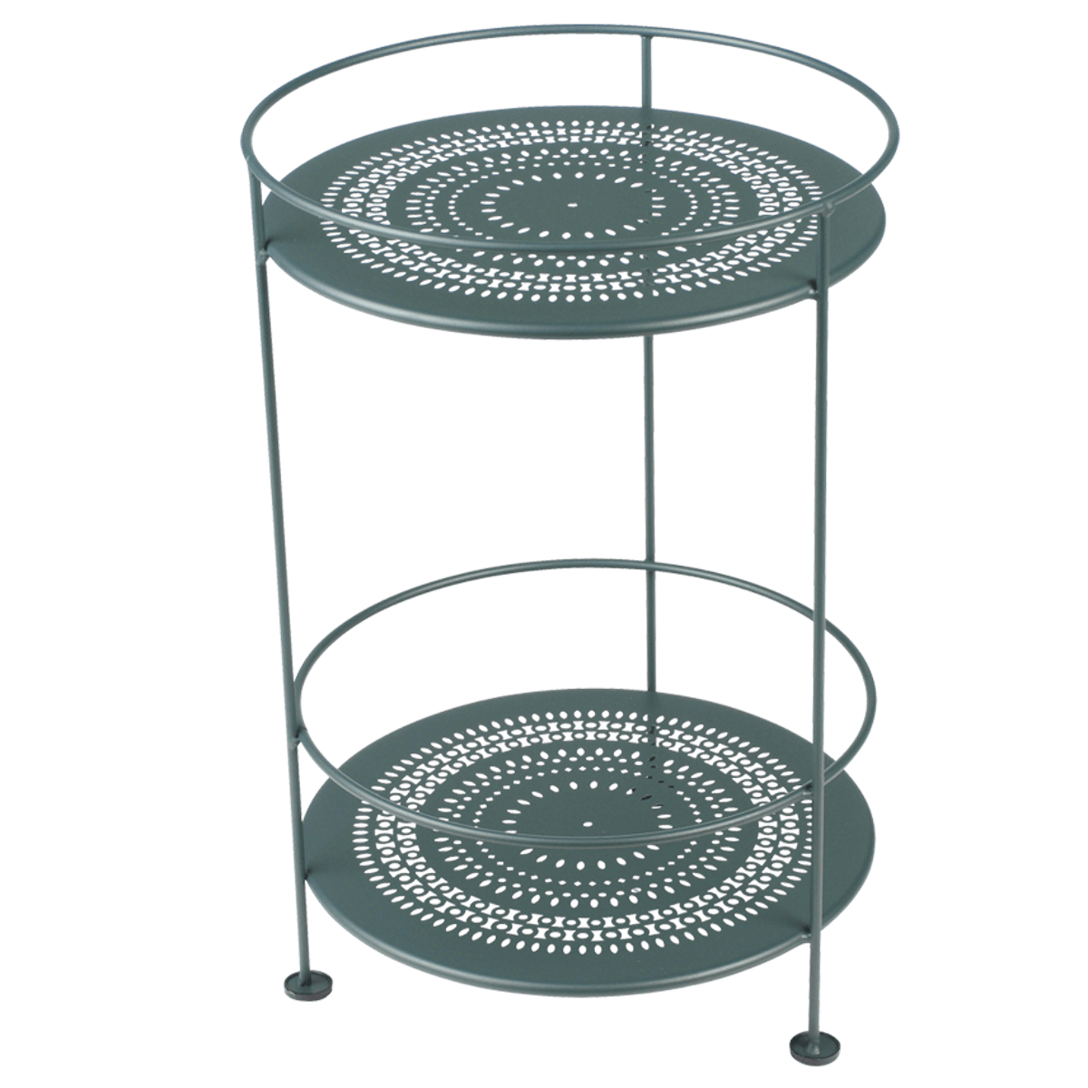 Guéridon  GUINGUETTE Fermob double plateau perforé cèdre