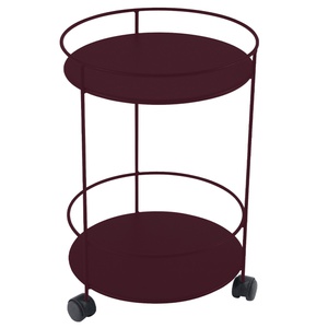 Guéridon  GUINGUETTE Fermob double plateau perforé cerise noir
