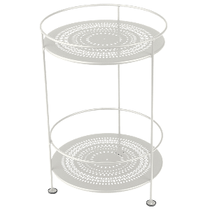 Guéridon  GUINGUETTE Fermob double plateau perforé gris argile