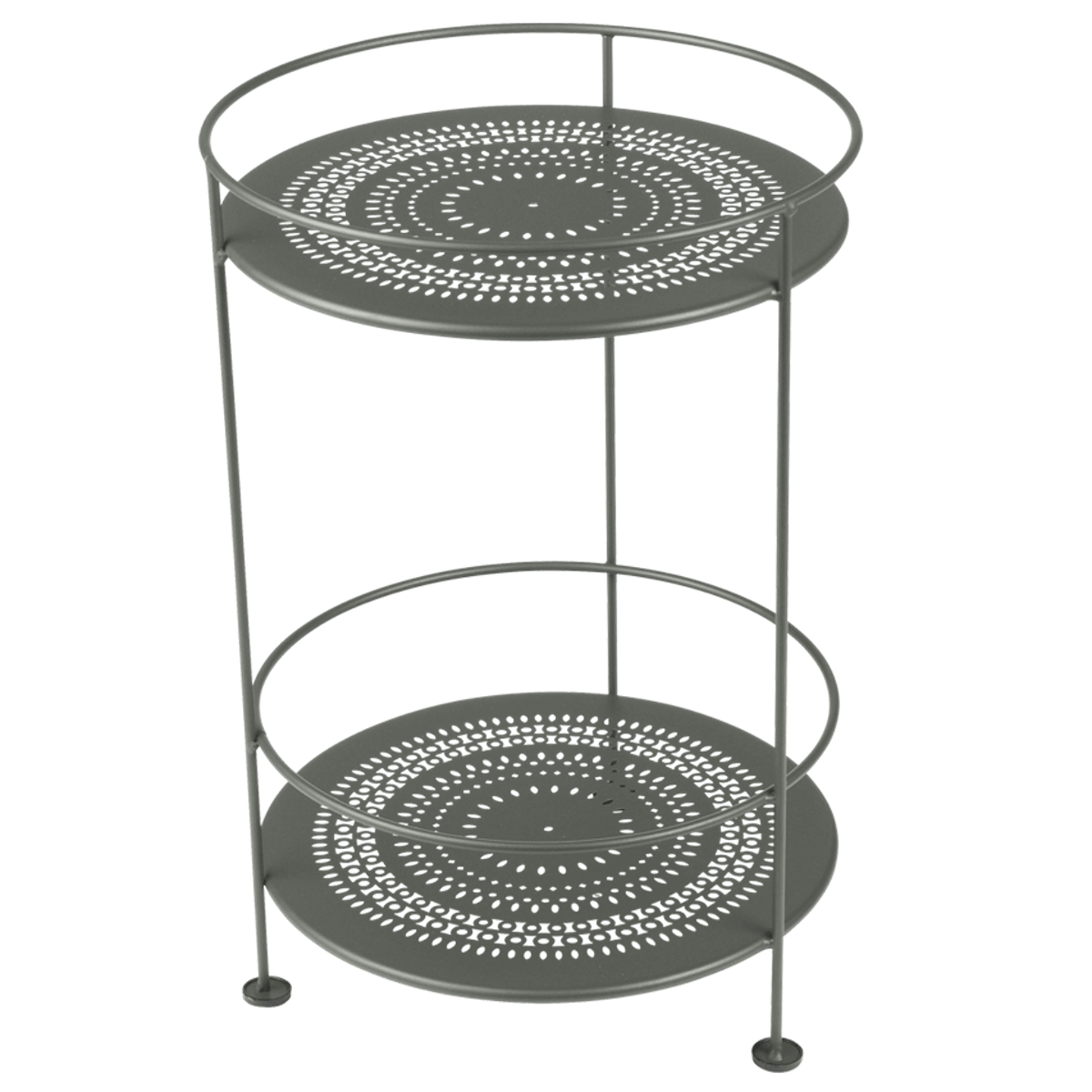 Guéridon  GUINGUETTE Fermob double plateau perforé romarin
