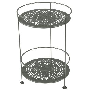 Guéridon  GUINGUETTE Fermob double plateau perforé romarin